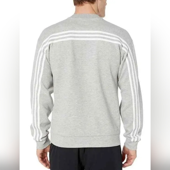 ADIDAS ESSENTIALS FLEECE SWEATSHIRT HEATHER GREY MEN'S SIZE XL BRAND NEW IN BAG - Picture 2 of 9